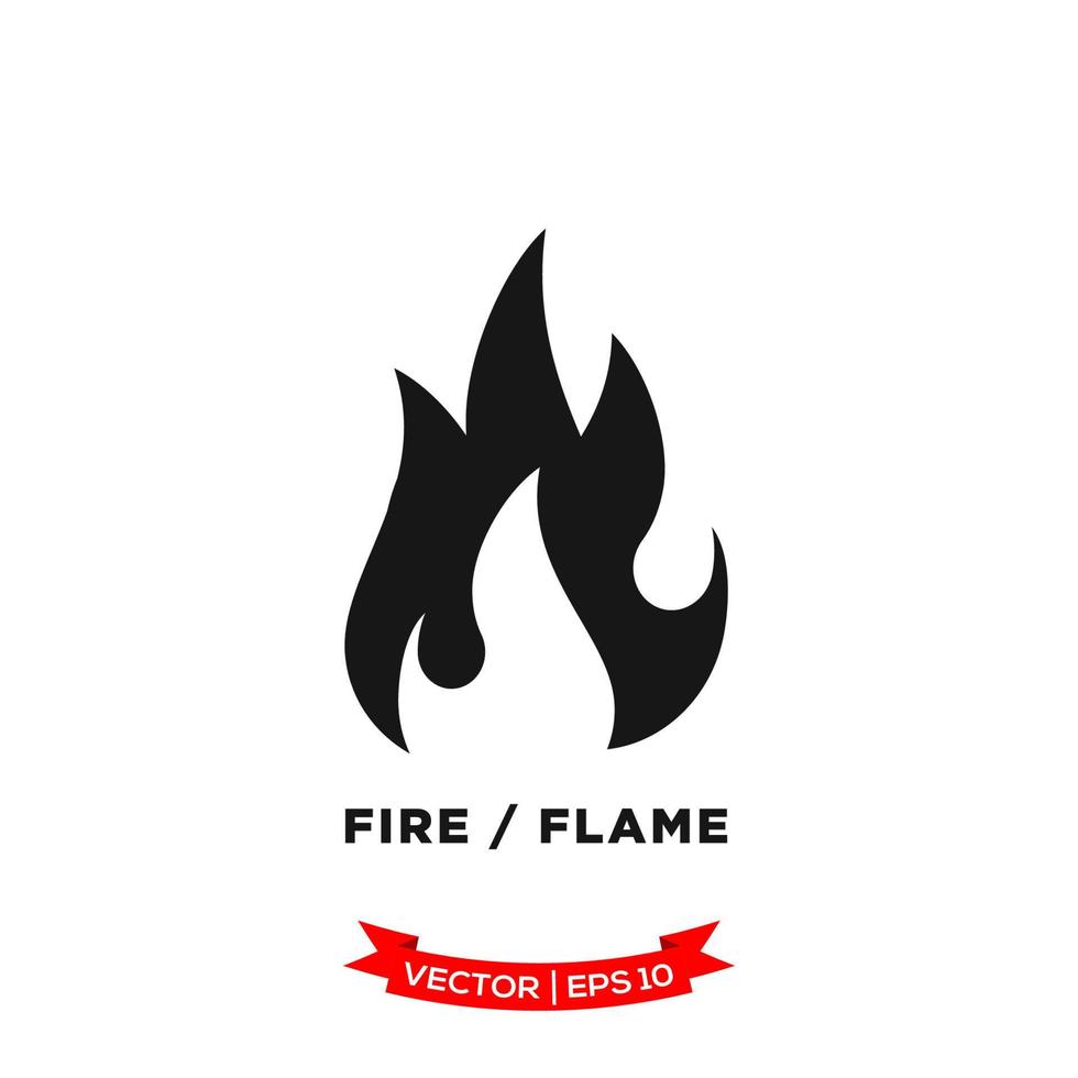 flame icon in trendy flat design, fire icon vector