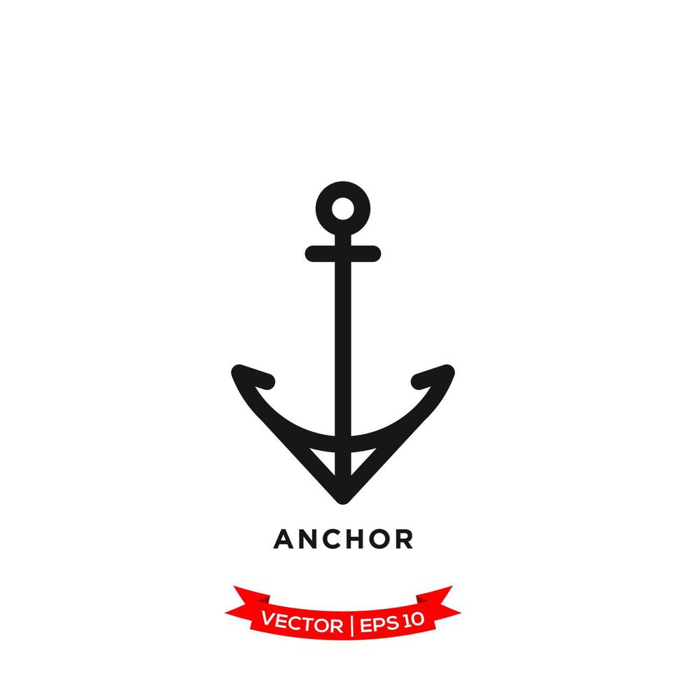 anchor icon vector logo template in trendy flat design