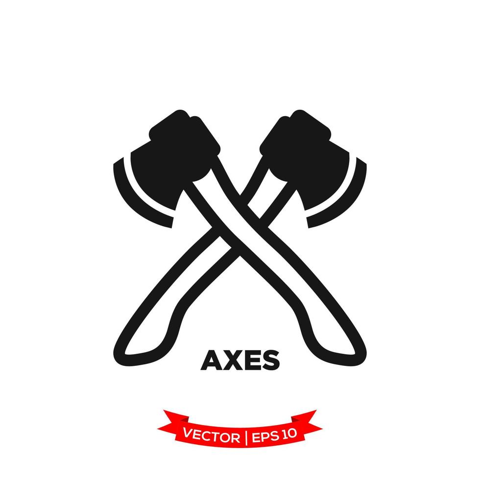 axe icon vector logo template in treny flat design