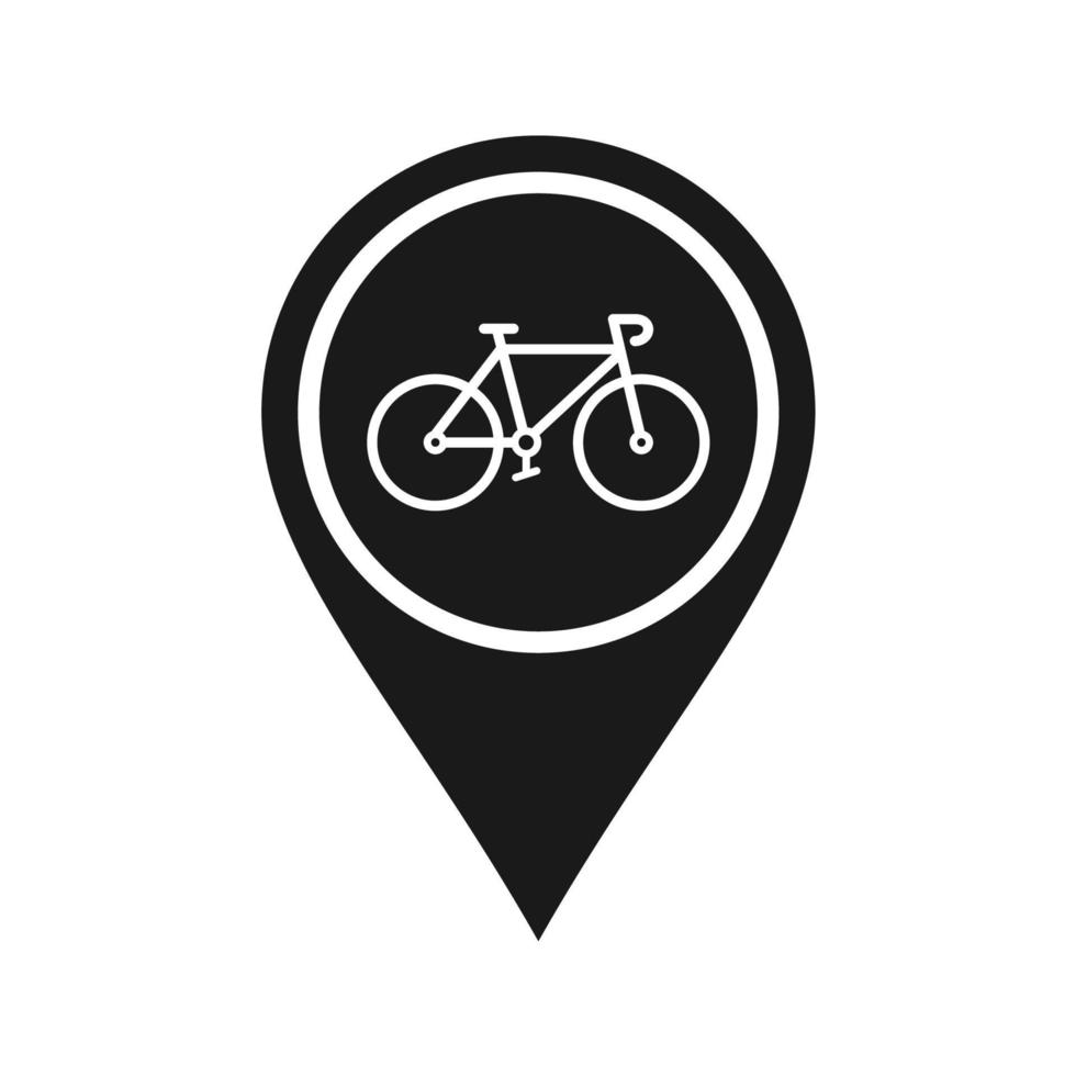 icono de bicicleta en diseño plano de moda vector