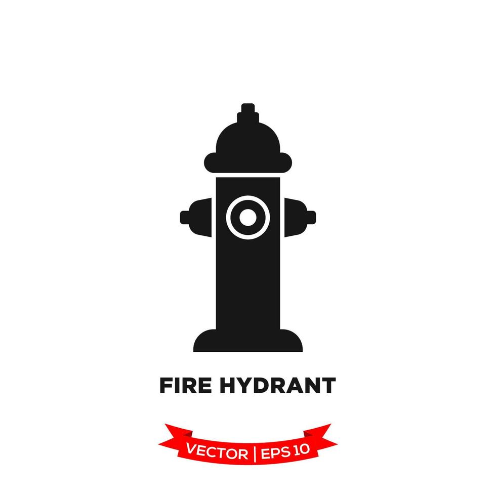 fire hydrant icon in trendy flat design vector