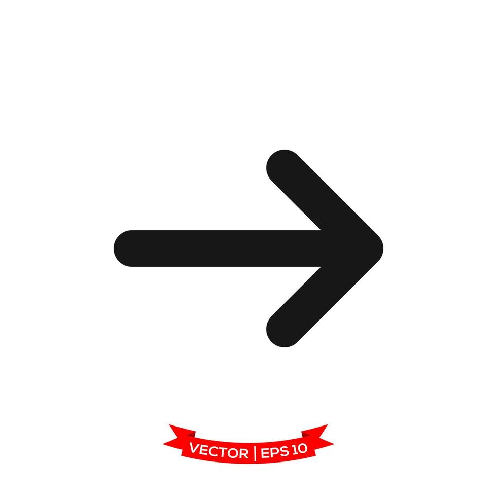 arrow icon in trendy flat design vector