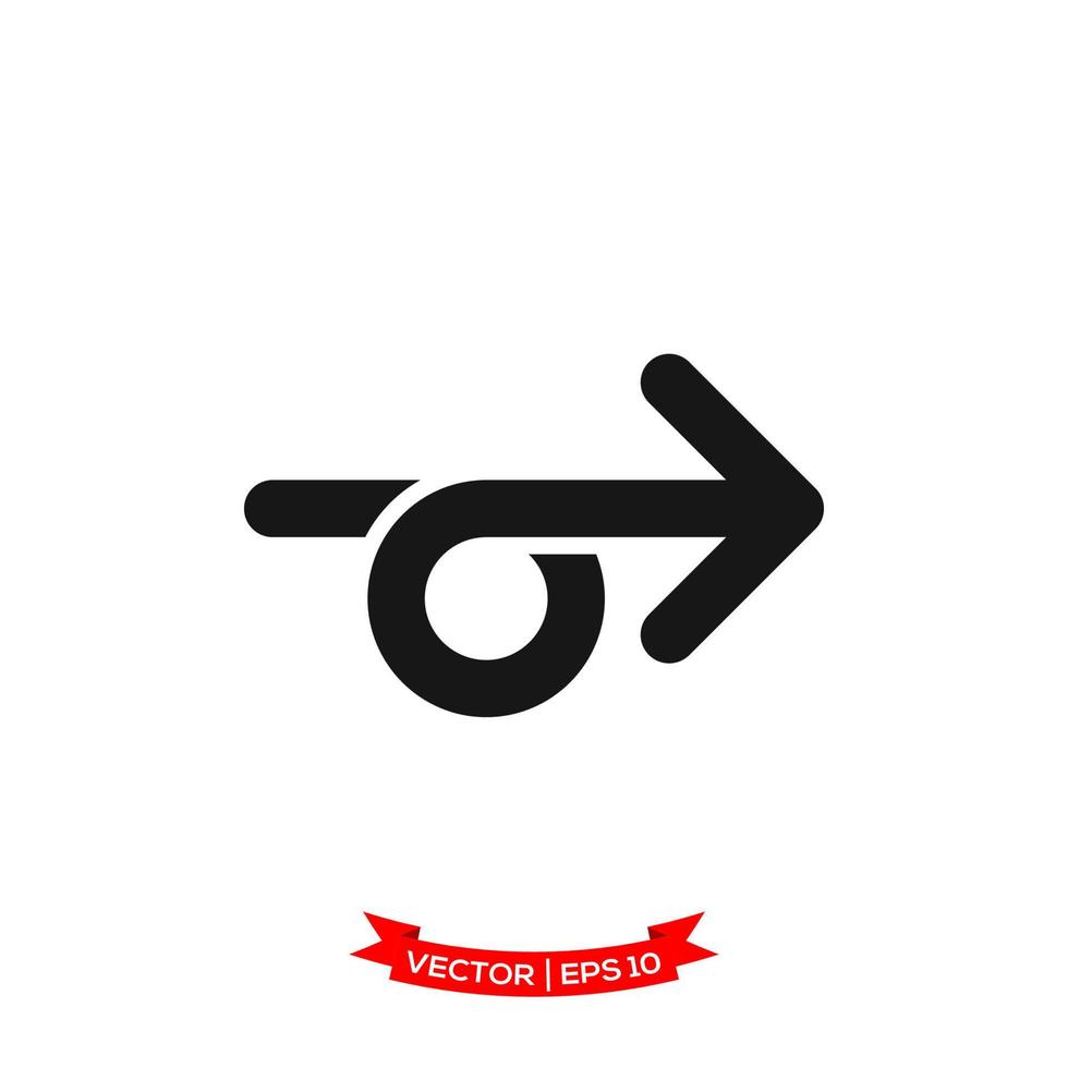 arrow icon in trendy flat design vector