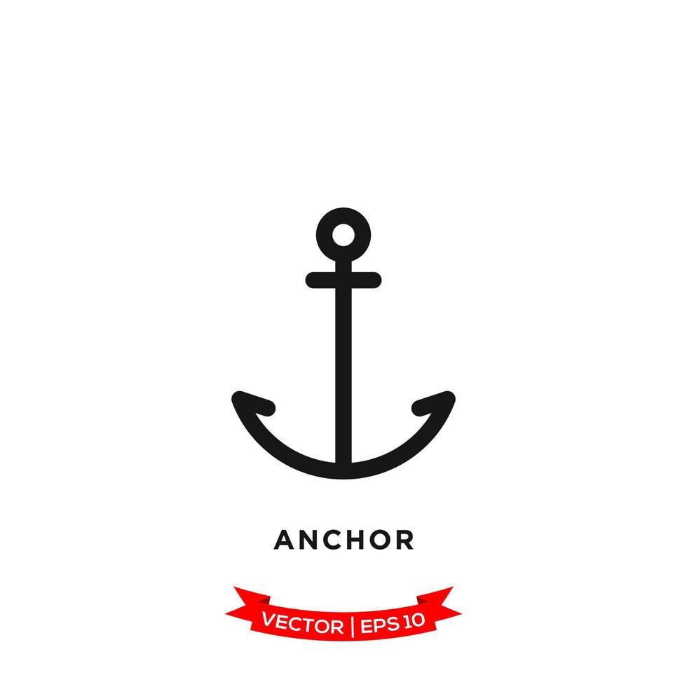 anchor icon vector logo template in trendy flat design