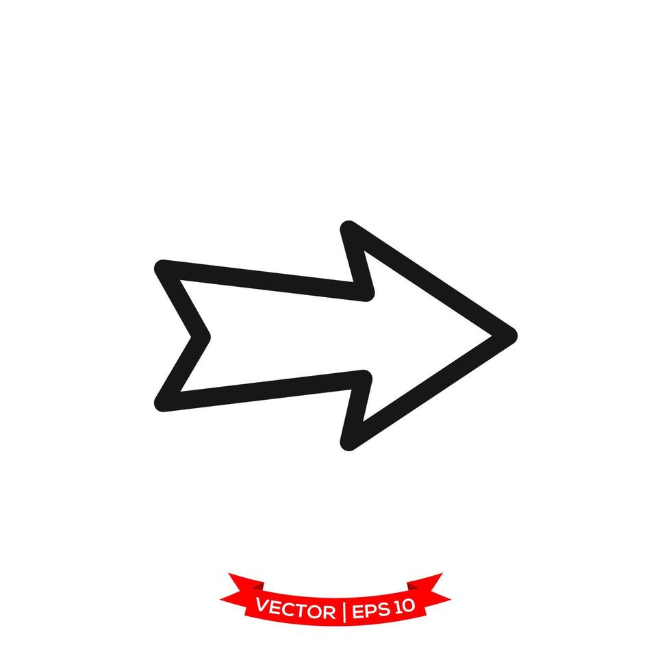 arrow icon vector logo template in trendy flat design