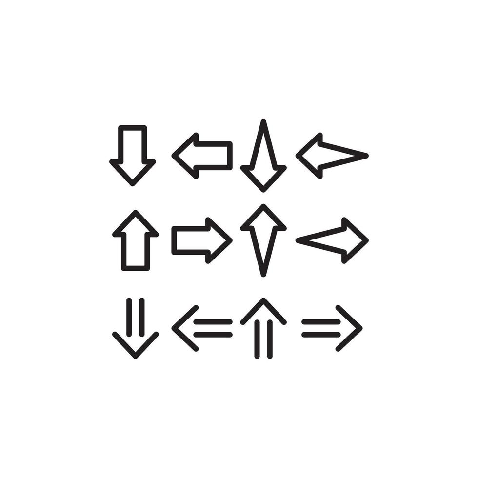 plantilla de logotipo de vector de icono de flecha en diseño plano de moda