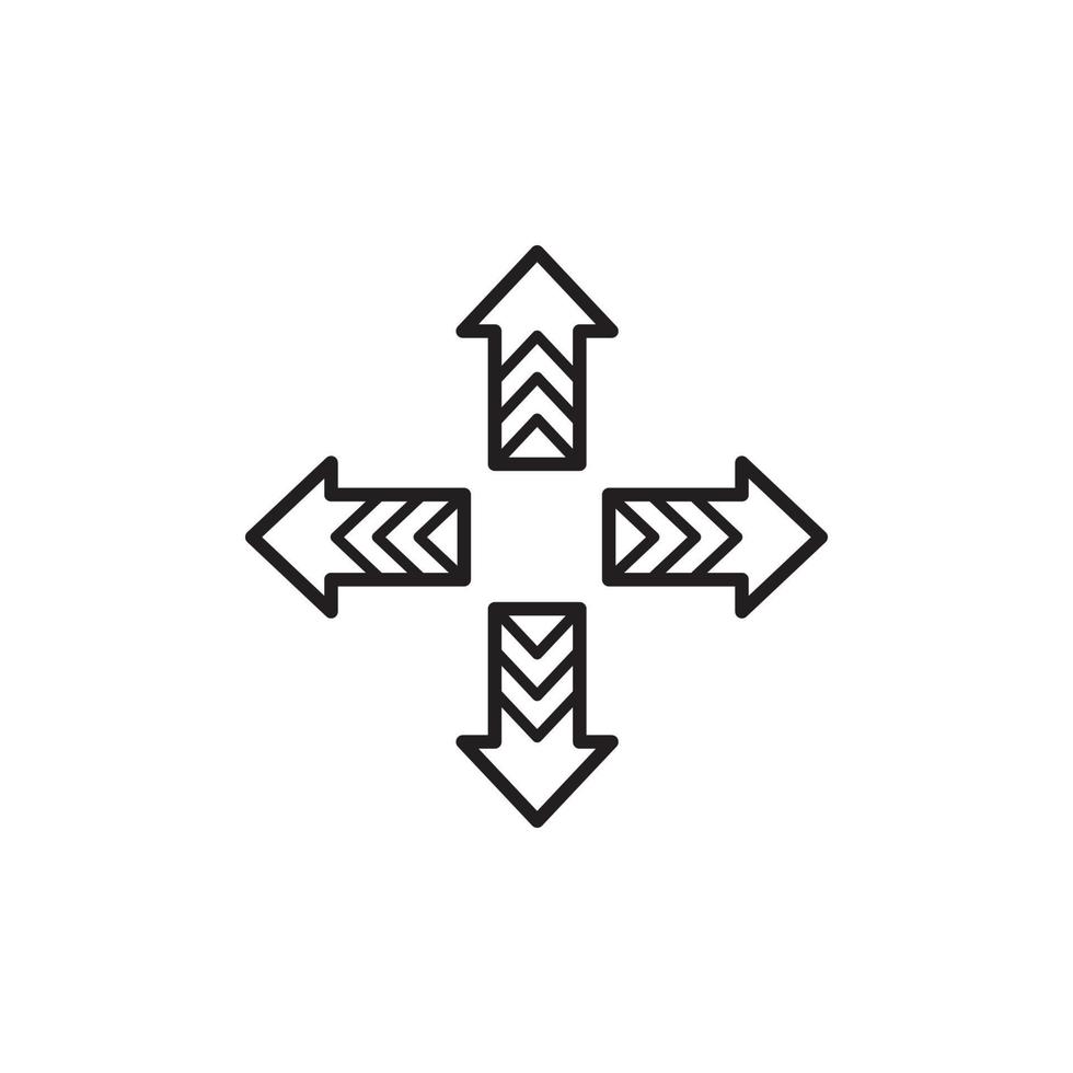 arrow icon vector logo template in trendy flat design
