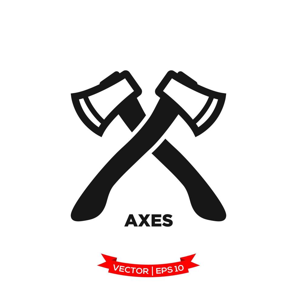 axe icon vector logo template in treny flat design