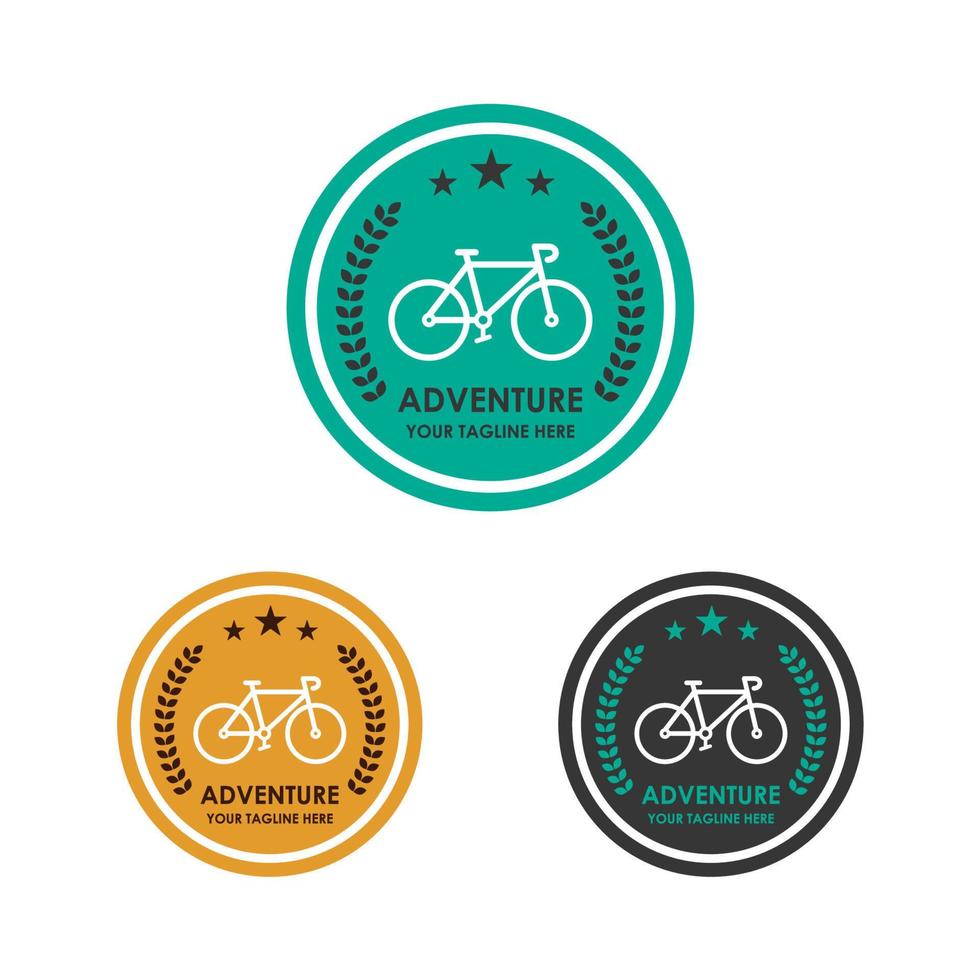 bikecycle vector logo template in trendy flat design