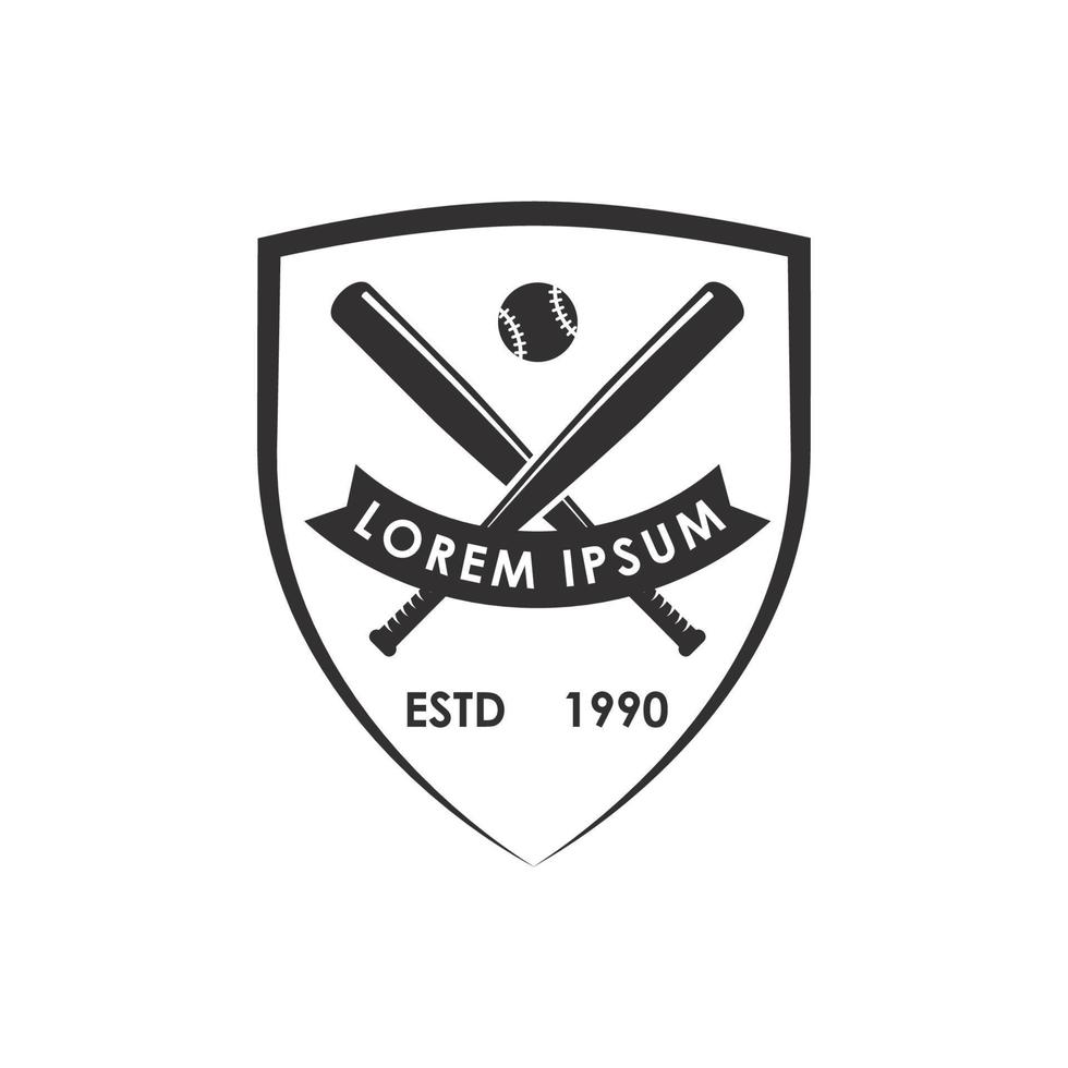 baseball icon vector logo template in trendy flat design