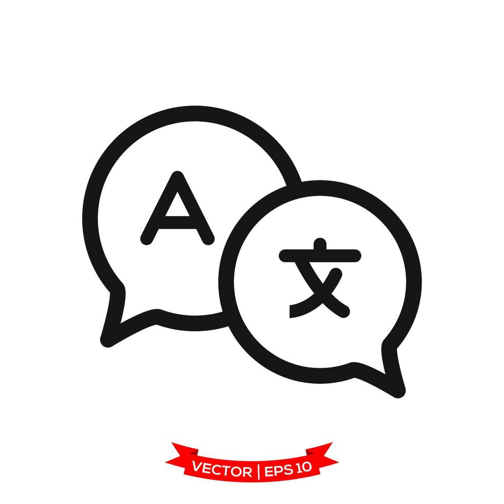 translate icon in trendy flat style, lenguage translation sign vector