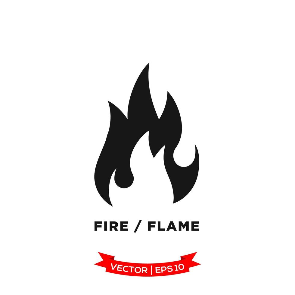 flame icon in trendy flat design, fire icon vector