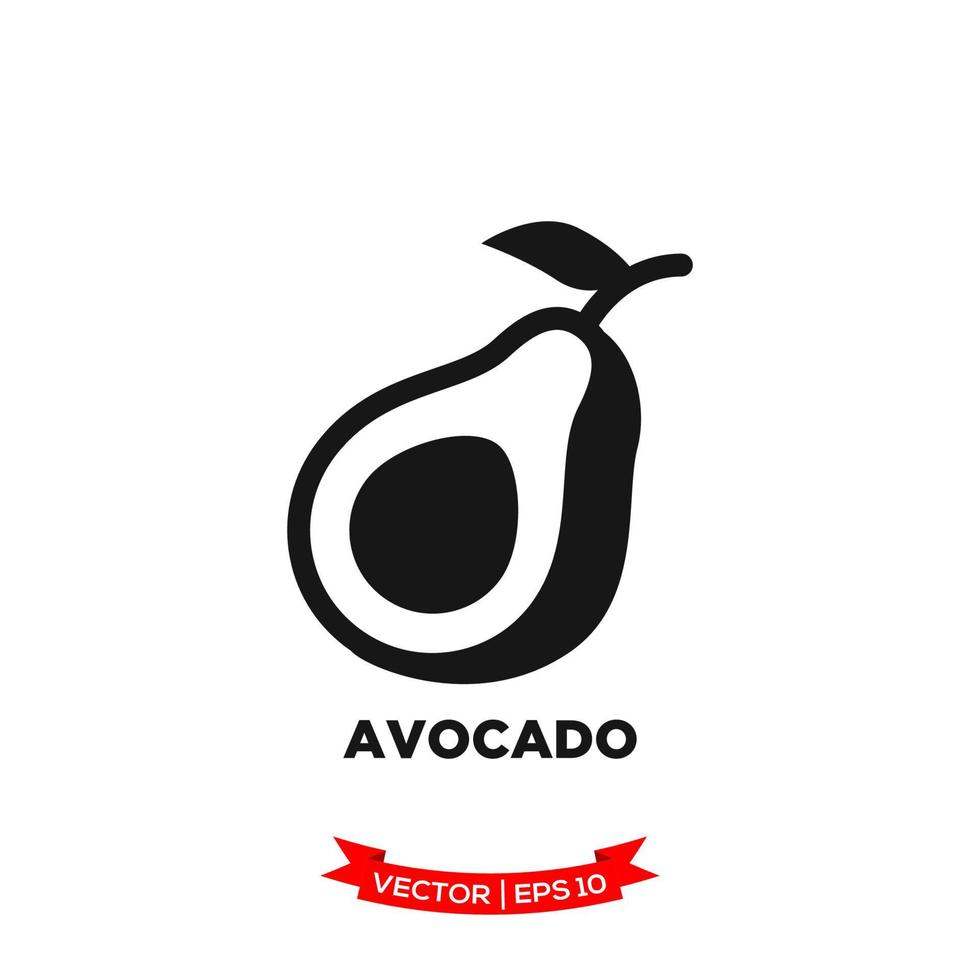 avocado illustration icon vector logo template in treny flat design