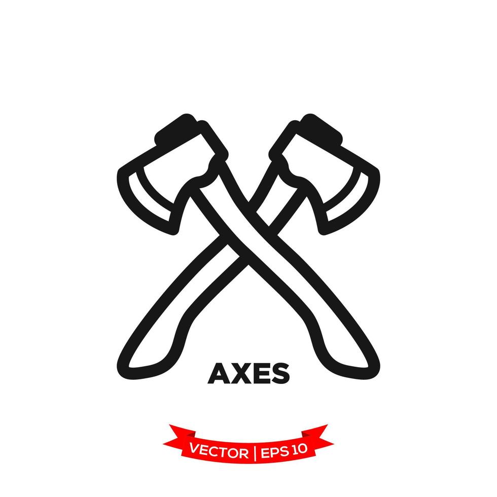 axe icon vector logo template in treny flat design