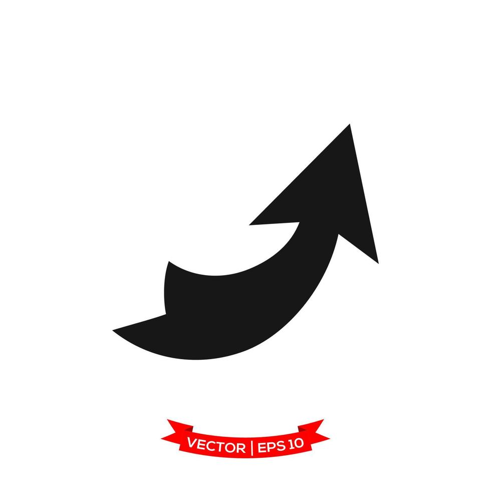 arrow icon vector logo template in trendy flat design