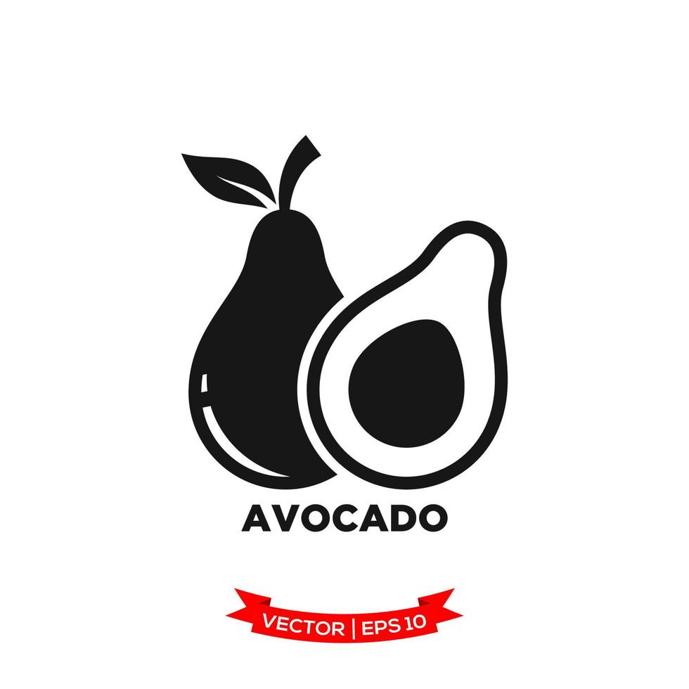 aguacate ilustración icono vector logo plantilla en treny diseño plano