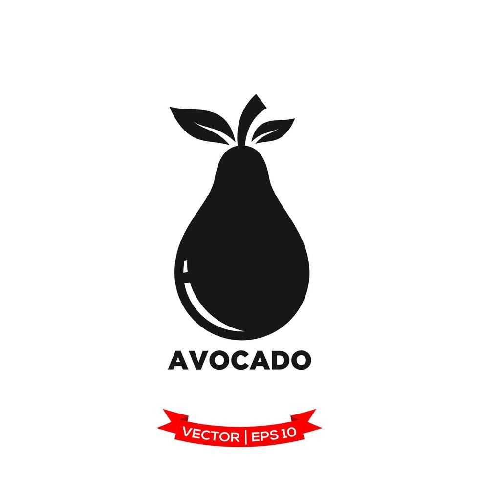 aguacate ilustración icono vector logo plantilla en treny diseño plano