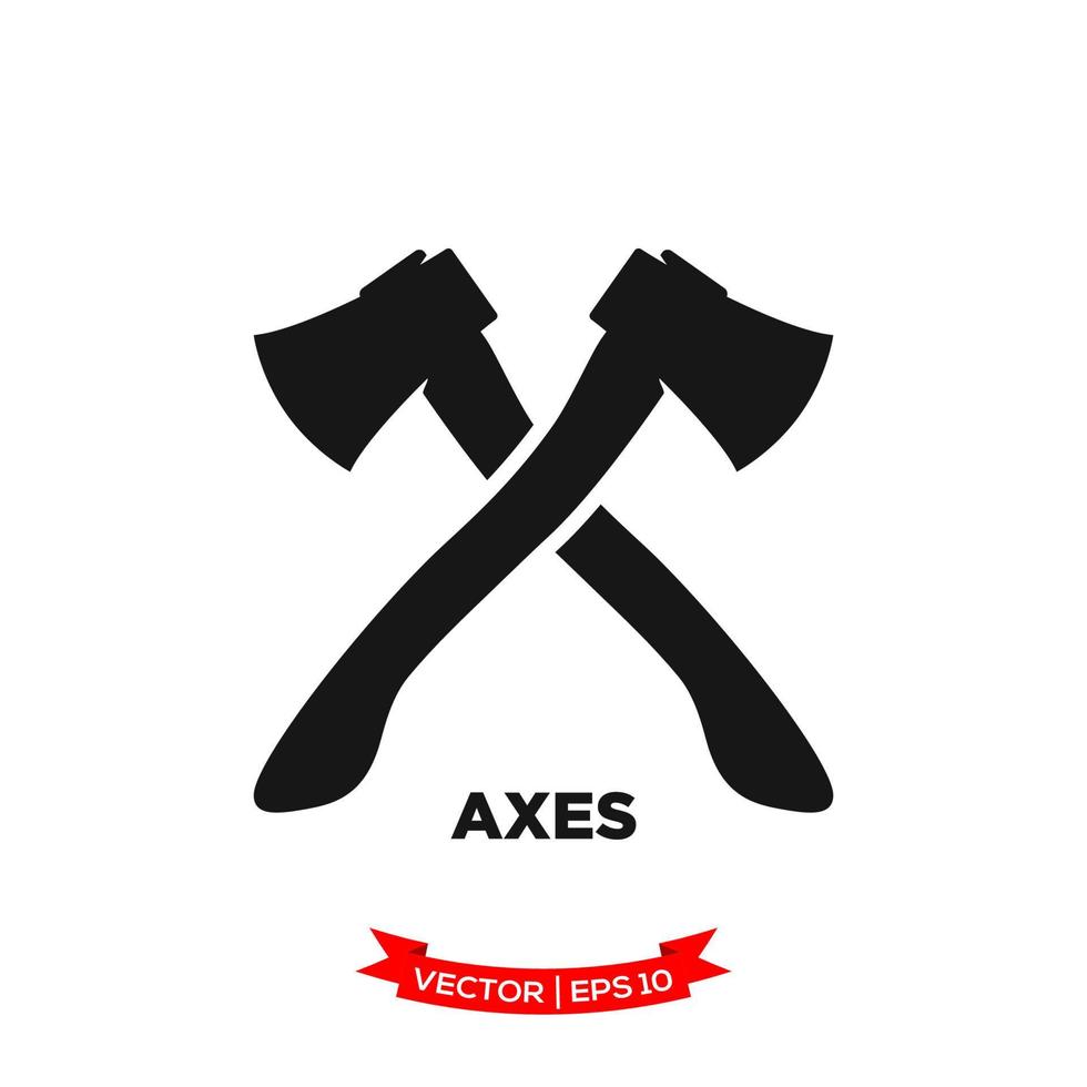 axe icon vector logo template in treny flat design