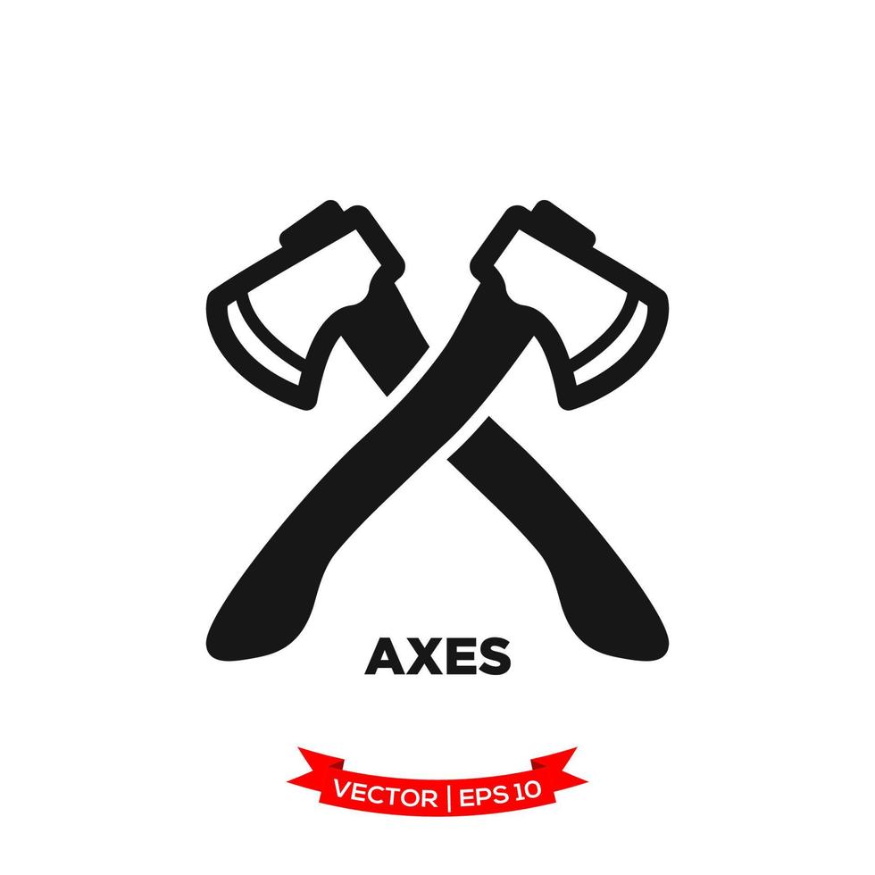 axe icon vector logo template in treny flat design