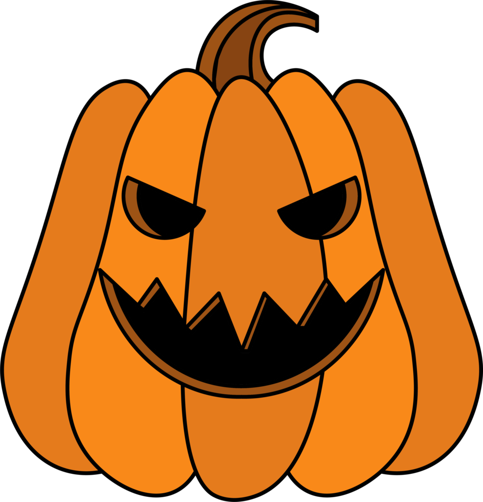 ilustração de design de abóbora de halloween isolada em fundo transparente png