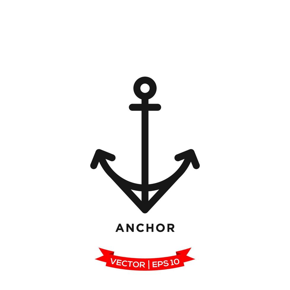 anchor icon vector logo template in trendy flat design