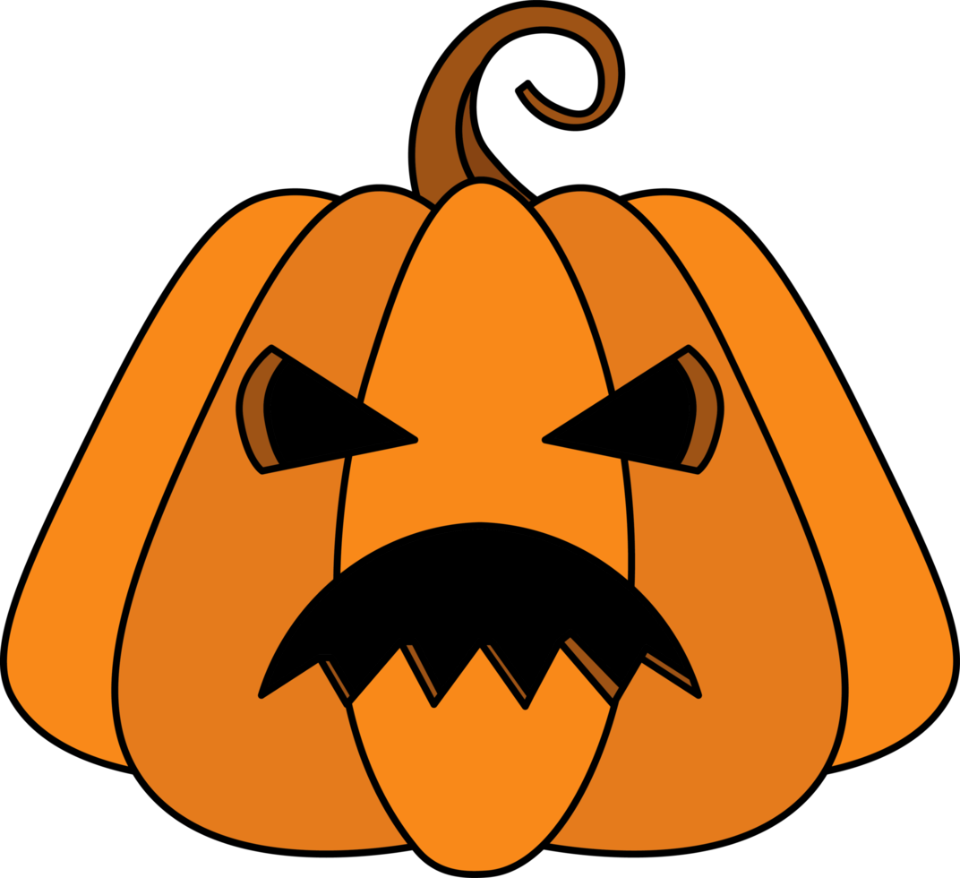 ilustração de design de abóbora de halloween isolada em fundo transparente png