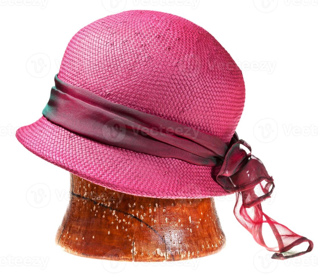 summer straw pink hat photo