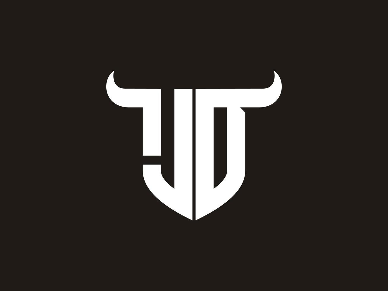 Initial JD Bull Logo Design. vector