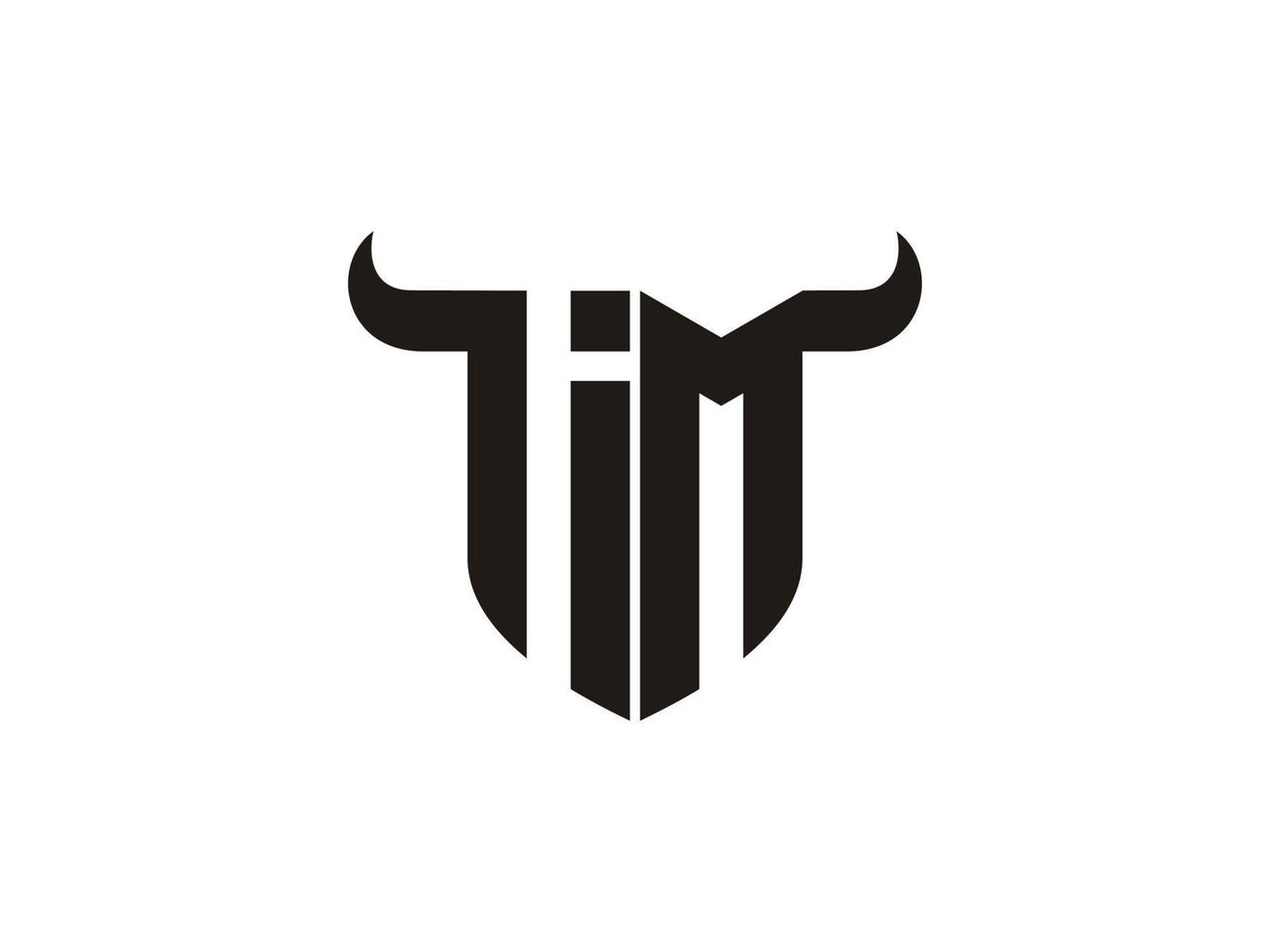 Initial IM Bull Logo Design. vector