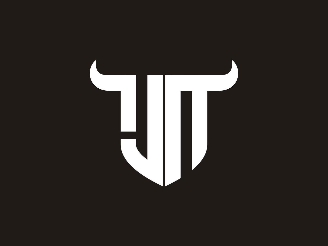 Initial JN Bull Logo Design. vector