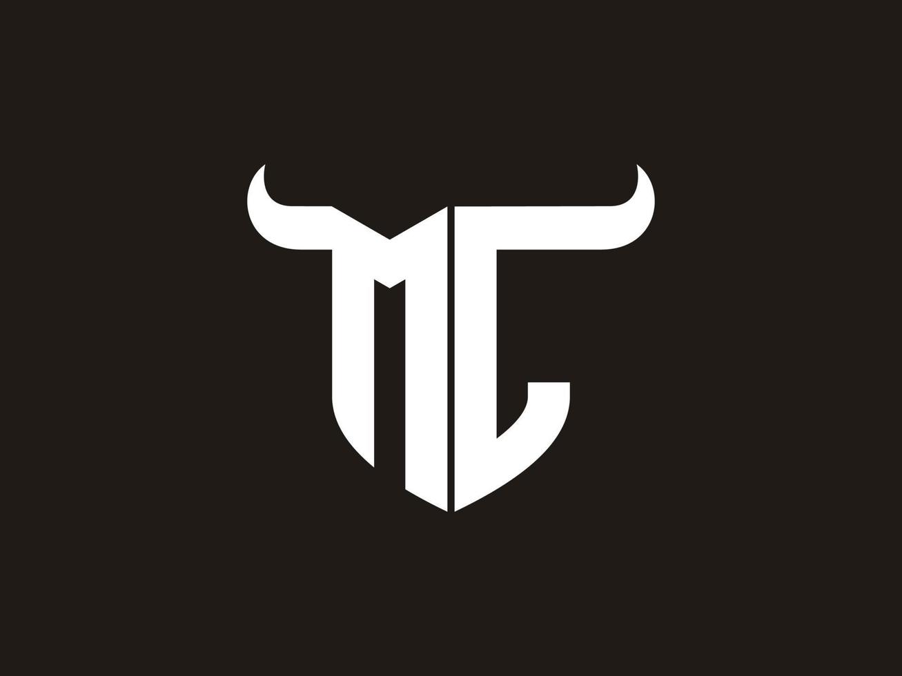 Initial ML Bull Logo Design. vector