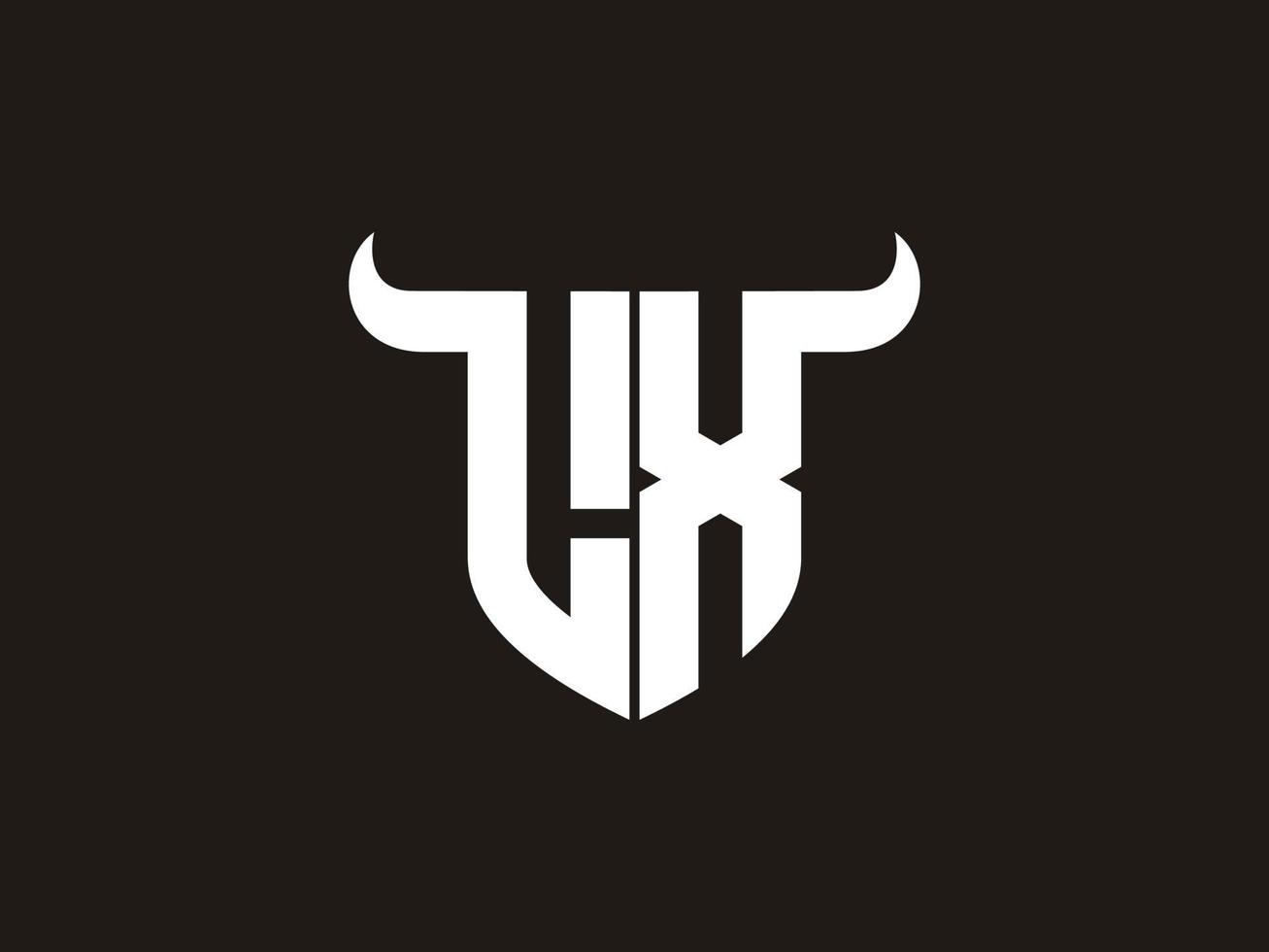 Initial LX Bull Logo Design. vector