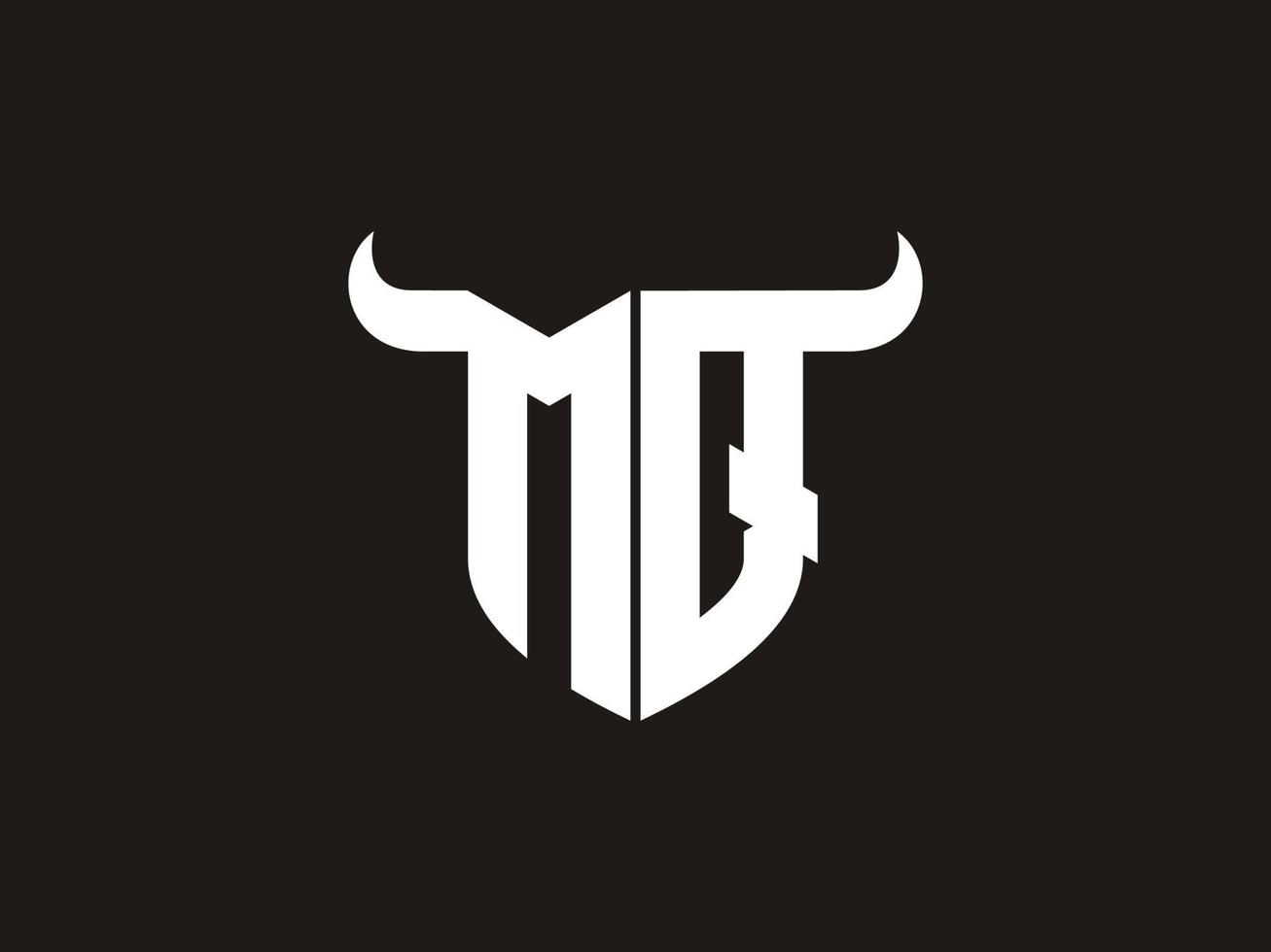 diseño inicial del logotipo de toro mq. vector