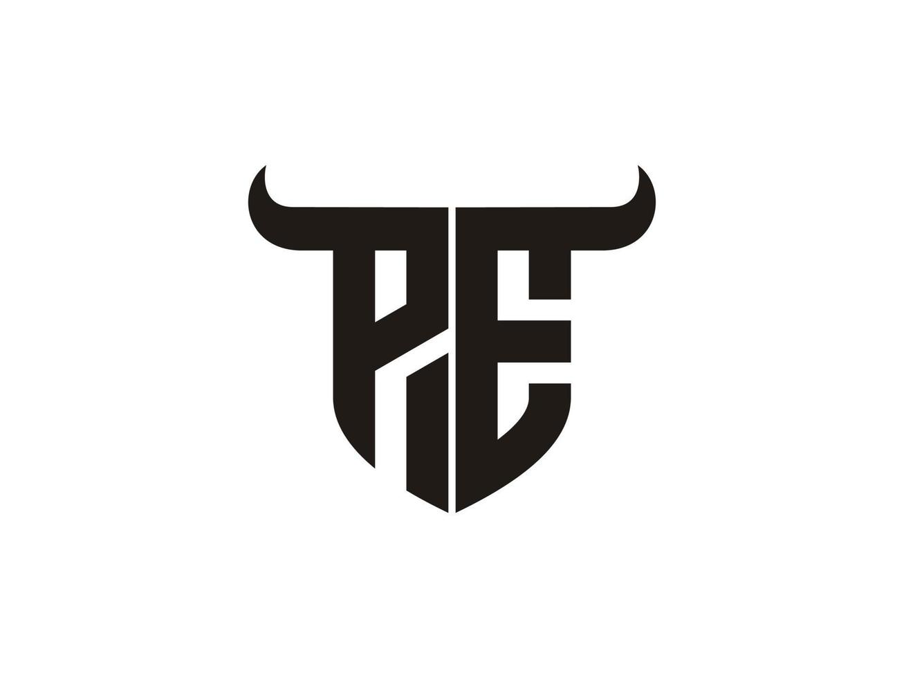 diseño inicial del logo del toro pe. vector