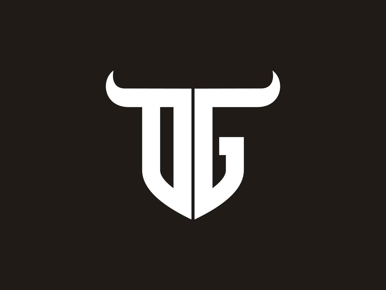 Initial OG Bull Logo Design. vector