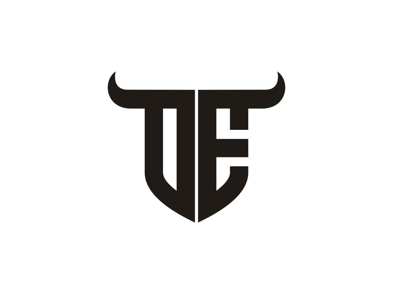 diseño inicial del logotipo del toro oe. vector