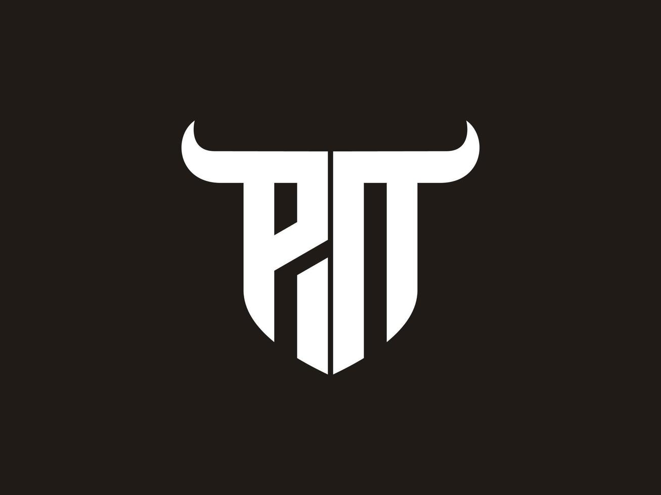 Initial PN Bull Logo Design. vector