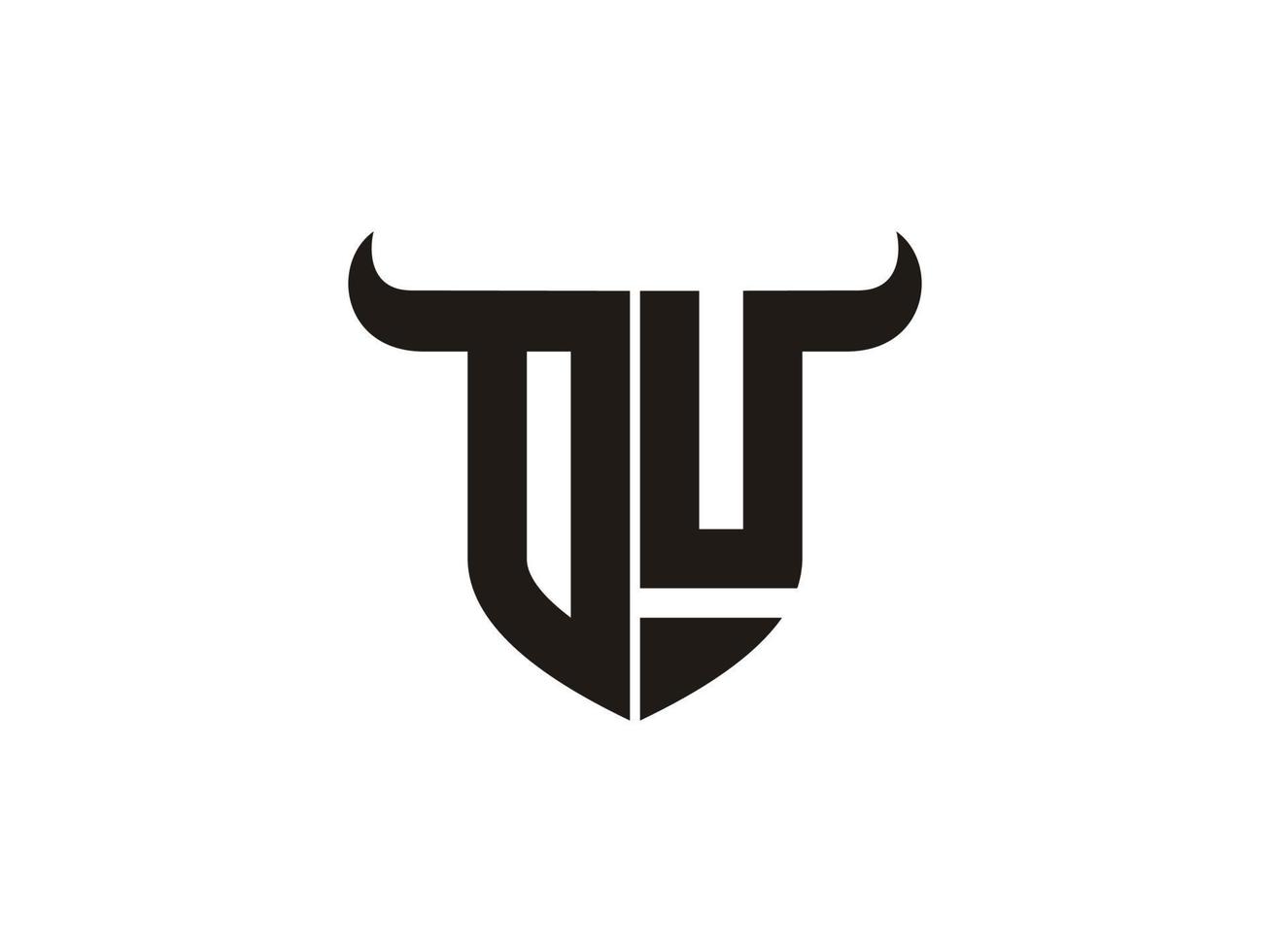 Initial OU Bull Logo Design. vector