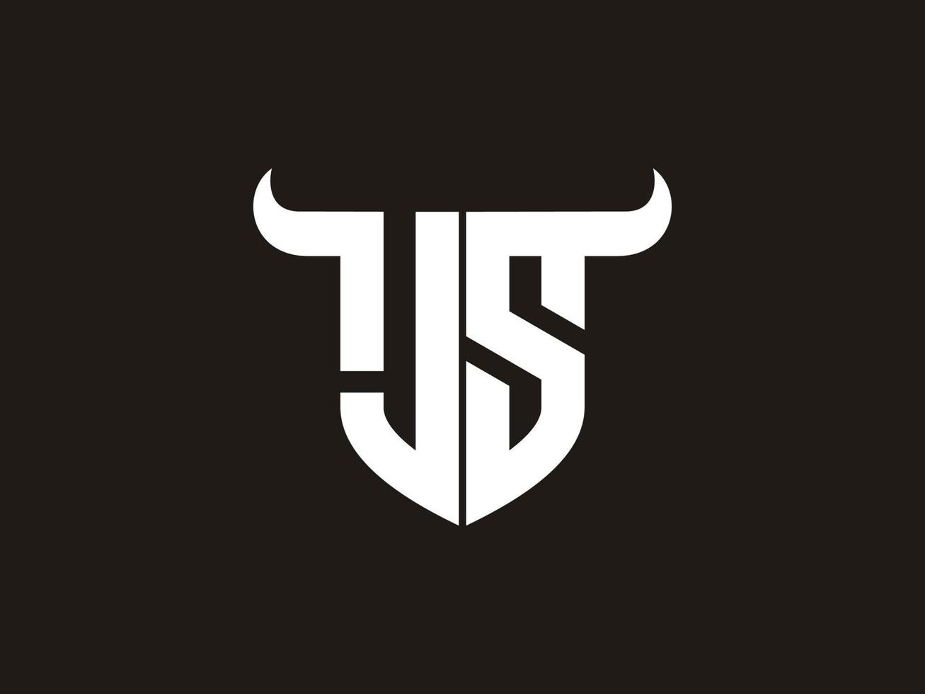 Initial JS Bull Logo Design. vector