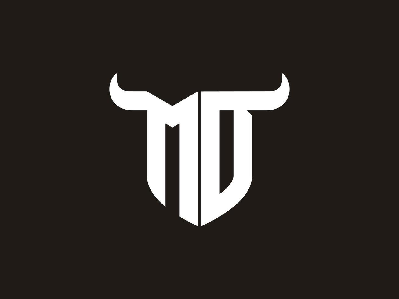 Initial MD Bull Logo Design. vector