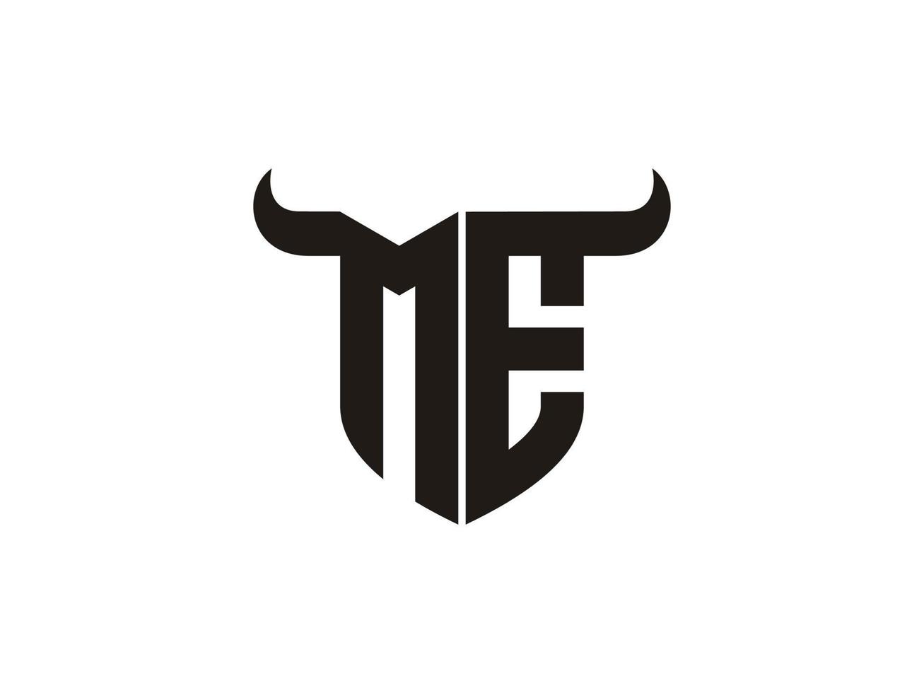 Initial ME Bull Logo Design. vector