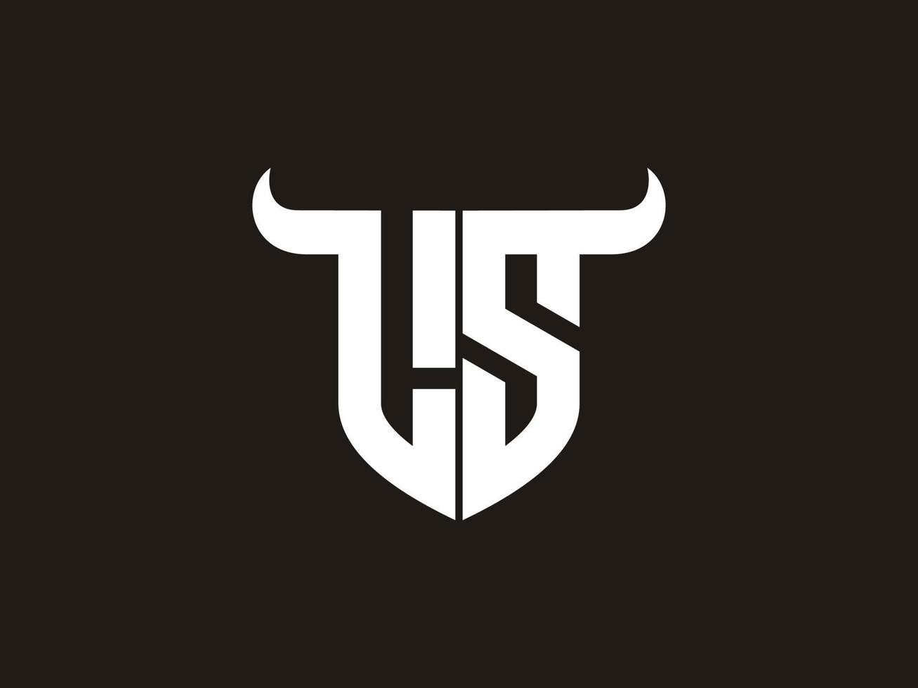 Initial LS Bull Logo Design. vector
