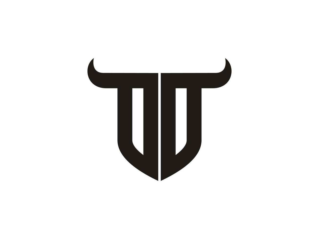 Initial OO Bull Logo Design. vector