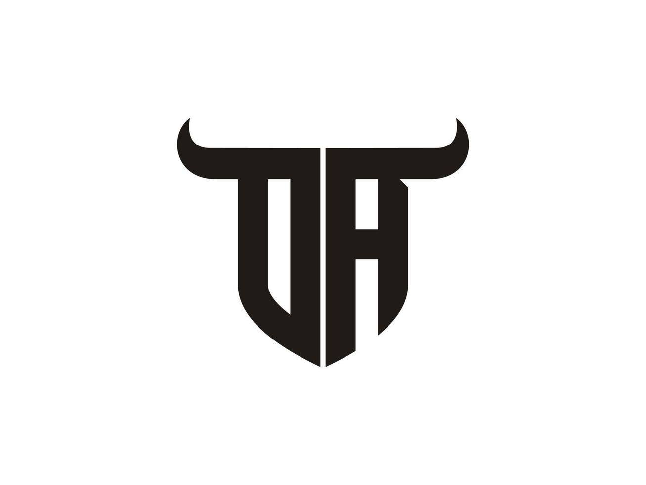 diseño inicial del logo del toro oa. vector