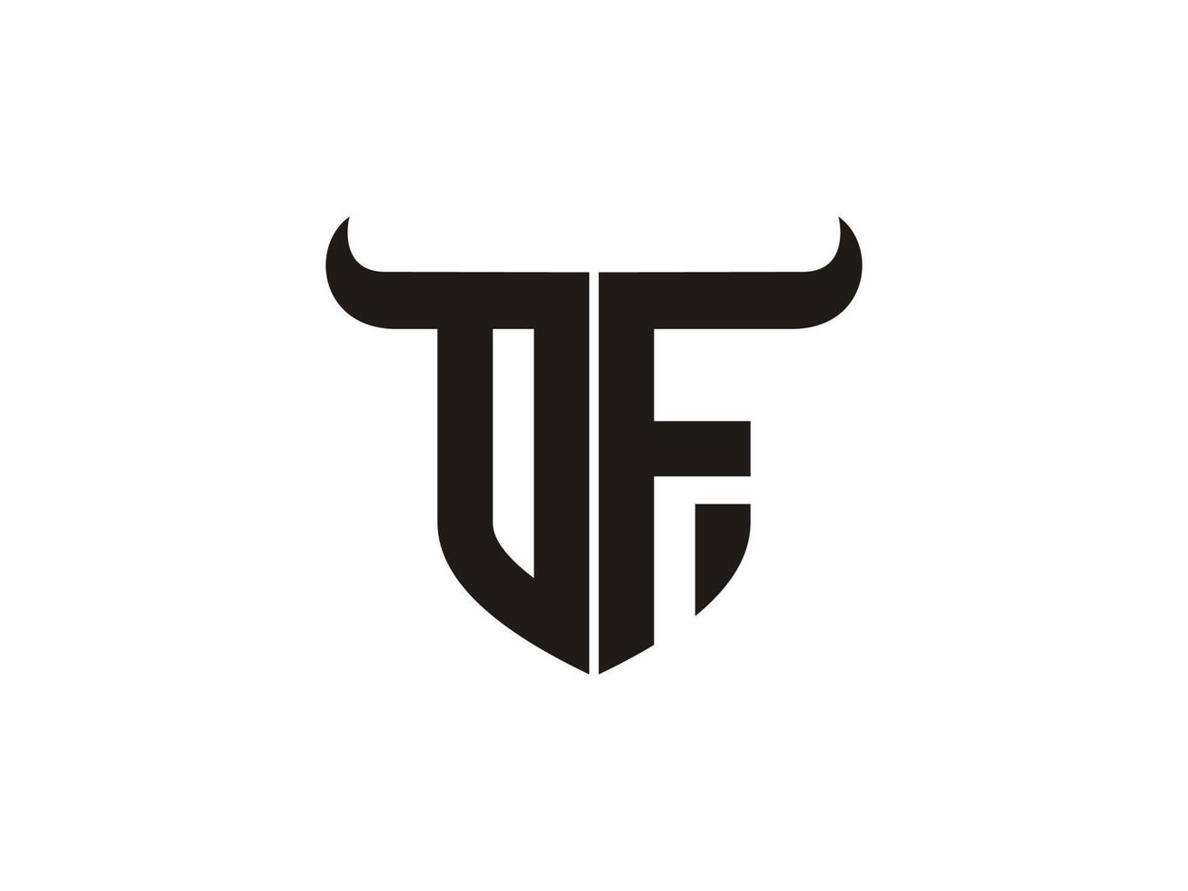 inicial del diseño del logotipo de toro. vector
