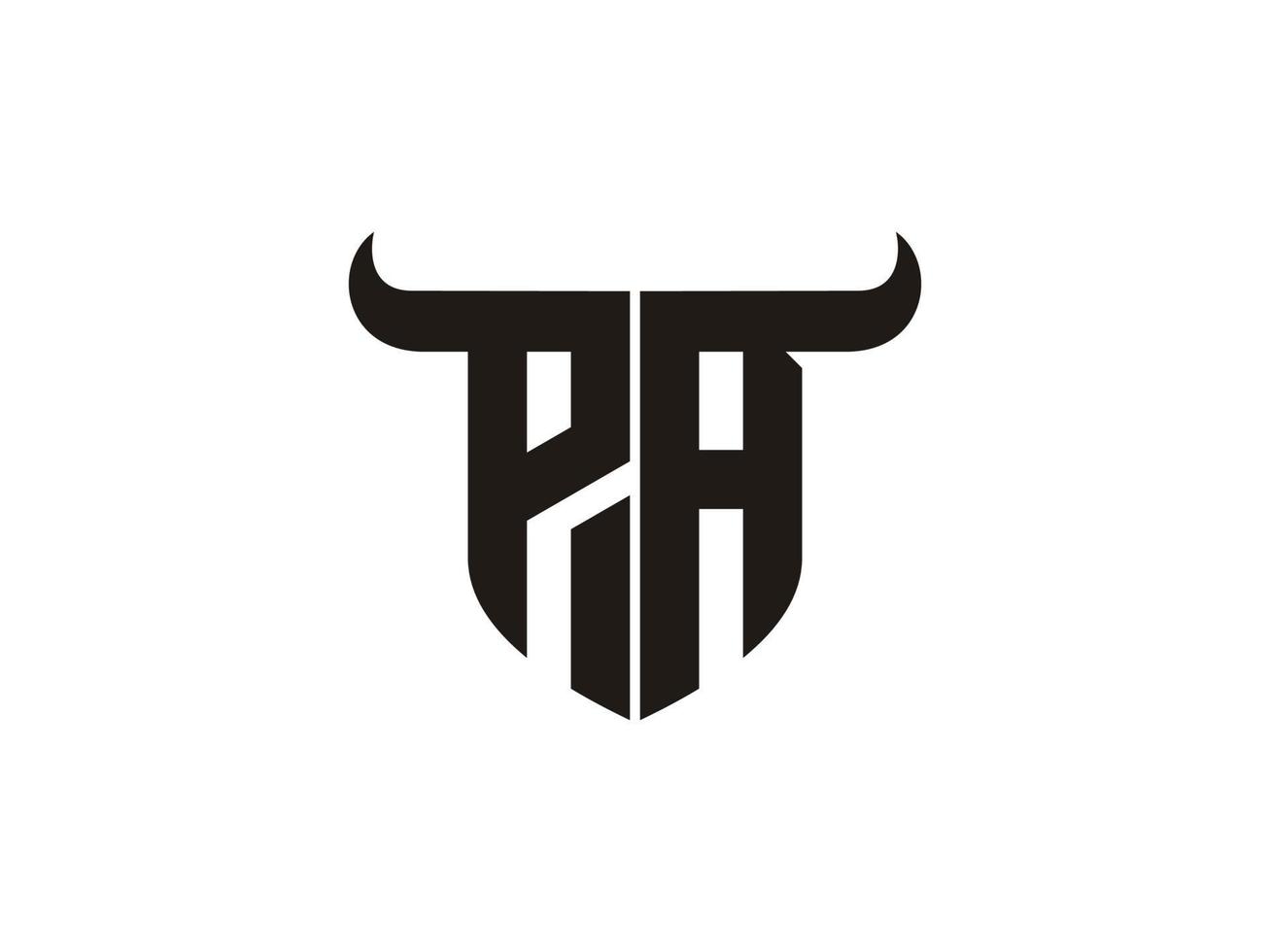 Initial PA Bull Logo Design. vector