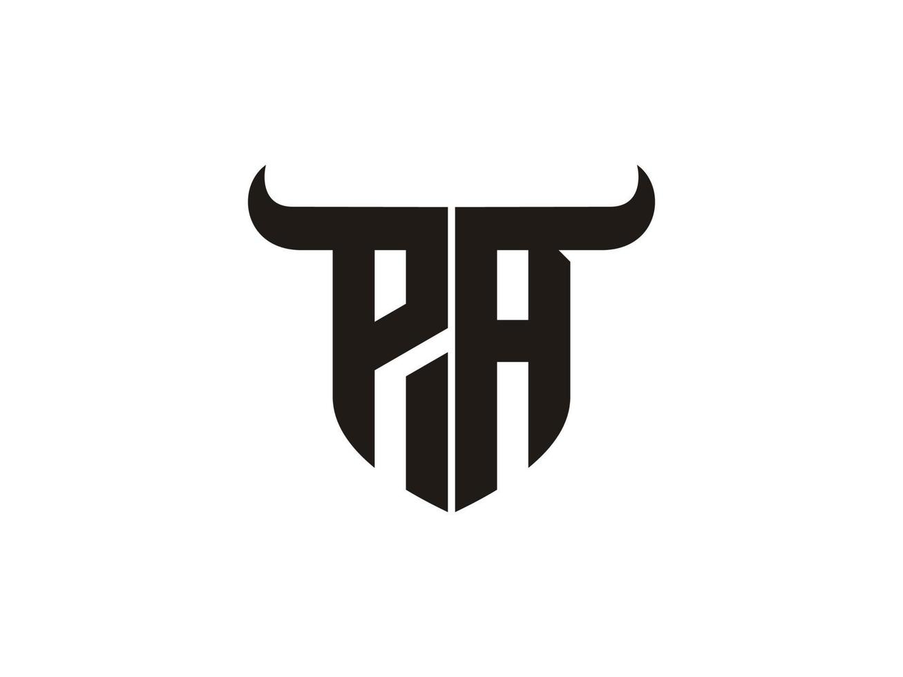 diseño inicial del logo del toro pa. vector