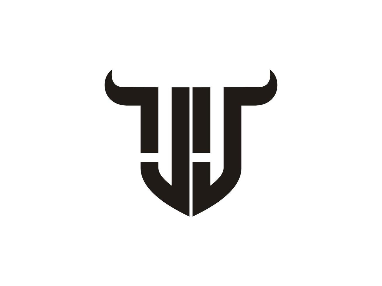Initial JJ Bull Logo Design. vector