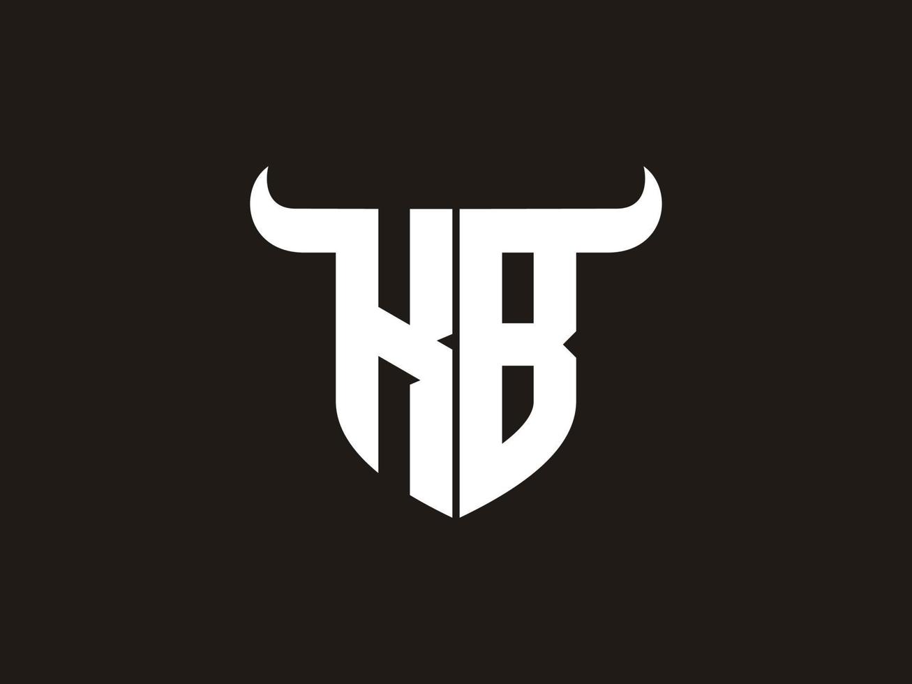 Initial KB Bull Logo Design. vector