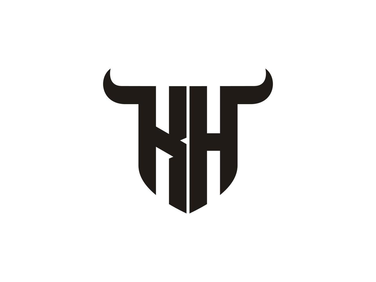 diseño inicial del logotipo del toro kh. vector